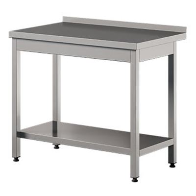 Prístenný stôl z nerezovej ocele s policou 2000x600x850 mm | ASBER, WT-206-PL-S