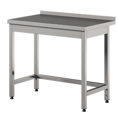 Prístenný stôl z nerezovej ocele, zpevněné nohy 1400x700x850 mm | ASBER, WT-147-PL-B