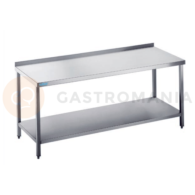 Pracovný stôl 1000x700x900 mm s pracovnou doskou so zadnou lištou a policou | RILLING, ATZ 0710C 0000