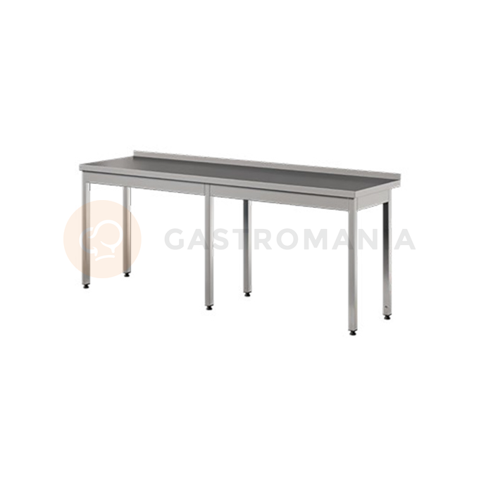 Prístenný stôl z nerezovej ocele, nohy bez vystuženia 2600x600x850 mm | ASBER, WT-266-PL