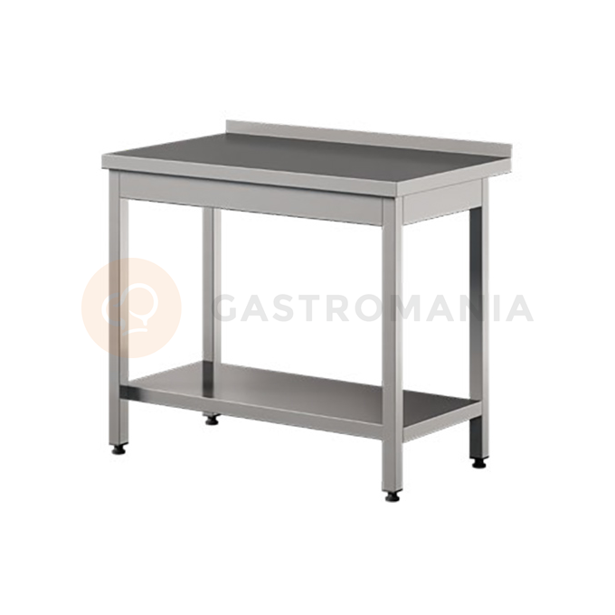 Prístenný stôl z nerezovej ocele s policou 1200x700x850 mm | ASBER, WT-127-PL-S