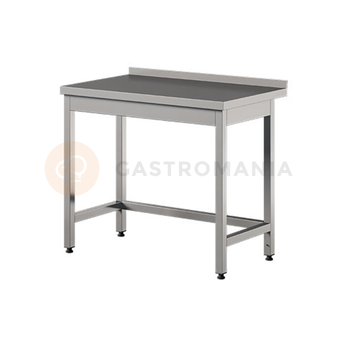 Prístenný stôl z nerezovej ocele, zpevněné nohy 800x600x850 mm | ASBER, WT-86-PL-B