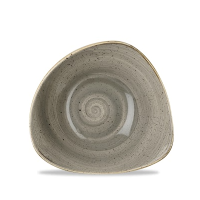 Miska v tvare trojuholníka, sivá, ručne zdobená 270 ml | CHURCHILL, Stonecast Peppercorn Grey