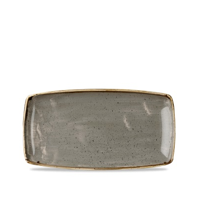 Obdĺžnikový servírovací tanier, sivý, ručne zdobený 35 cm x 18,5 cm | CHURCHILL, Stonecast Peppercorn Grey