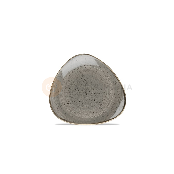 Tanier v tvare trojuholníka, sivý, ručne zdobený 19,2 cm | CHURCHILL, Stonecast Peppercorn Grey