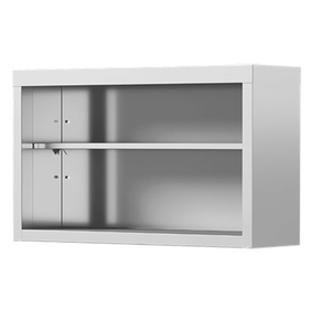 Otvorená skrinka z nerezovej ocele, závesná 1400x400x600 mm | ASBER, HC-144