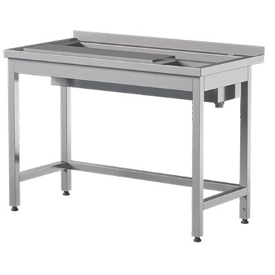 Prístenný pracovný nerezový stôl  1200x700x850 mm  | ASBER, WTP-127/1-PL