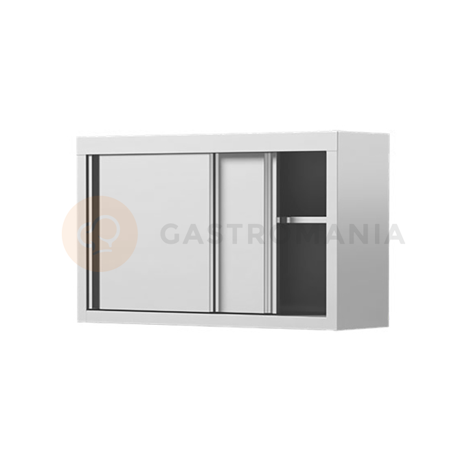 Závesná skrinka z nerezovej ocele s posuvnými dverami 900x400x600 mm | ASBER, HC-94-SD