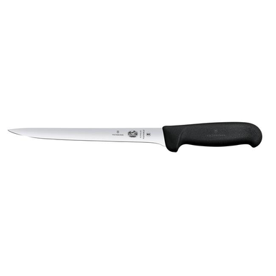 Filetovací nôž, úzká čepeľ, 20 cm, čierny | VICTORINOX, Fibrox, 5.3763.20