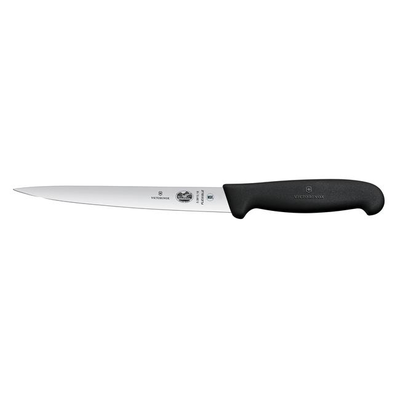 Filetovací nôž, veľmi ohybný, 18 cm, čierny | VICTORINOX, Fibrox, 5.3813.18