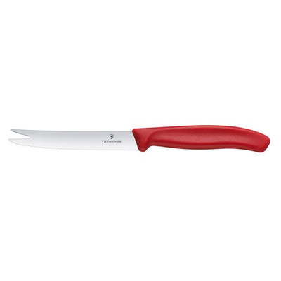 Nôž na syr a klobásky, zúbkovaný, 110 mm, červený | VICTORINOX, Swiss Classic, 6.7861