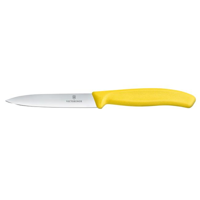 Nôž na zeleninu, hladký, 10 cm, žltý | VICTORINOX, Swiss Classic, 6.7706.L118