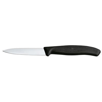 Nôž na zeleninu, hladký, 8 cm, čierny | VICTORINOX, Swiss Classic, 6.7603