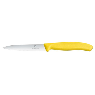 Nôž na zeleninu, zúbkovaný, 100 mm, žlutý | VICTORINOX, Swiss Classic, 6.7736.L8