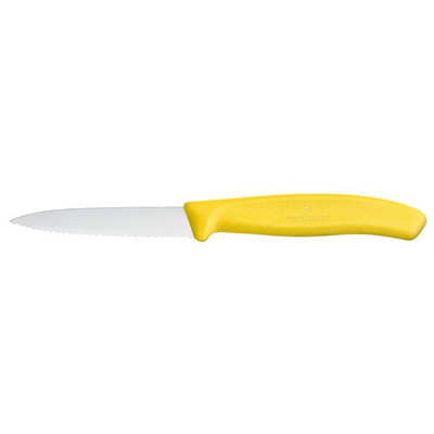 Nôž na zeleninu, zúbkovaný, 80 mm, žltý | VICTORINOX, Swiss Classic, 6.7636.L118