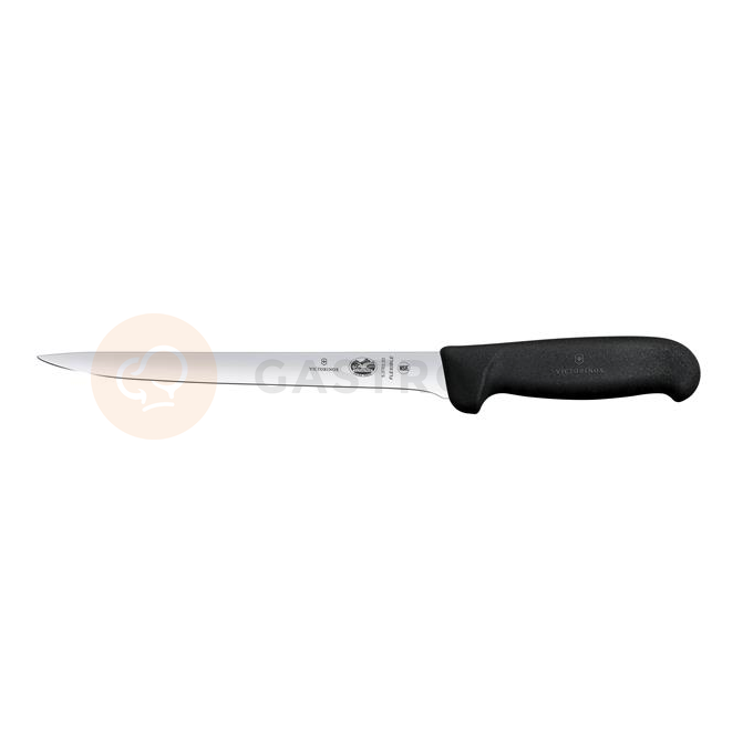 Filetovací nôž, úzká čepeľ, 20 cm, čierny | VICTORINOX, Fibrox, 5.3763.20