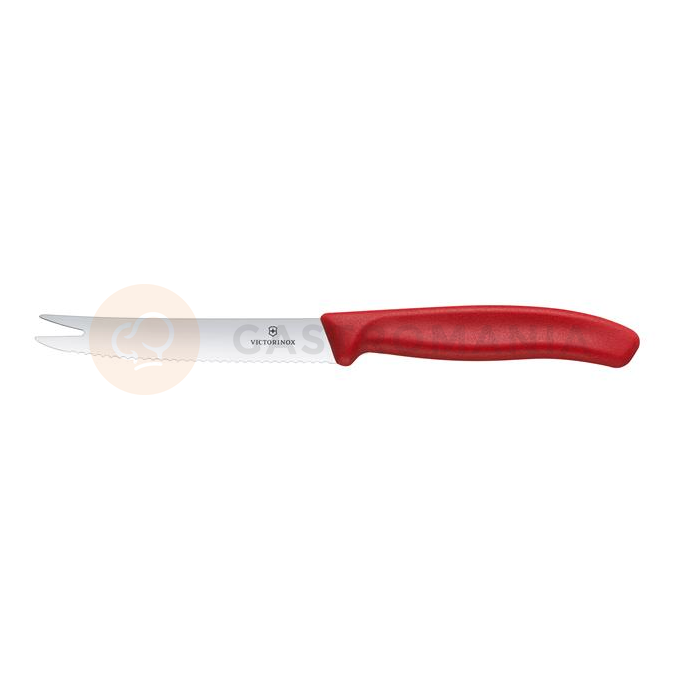 Nôž na syr a klobásky, zúbkovaný, 110 mm, červený | VICTORINOX, Swiss Classic, 6.7861