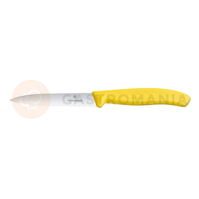 Nôž na zeleninu, zúbkovaný, 100 mm, žlutý | VICTORINOX, Swiss Classic, 6.7736.L8