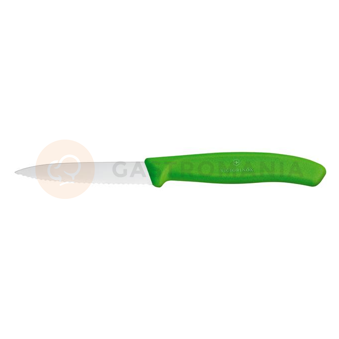 Nôž na zeleninu, zúbkovaný, 80 mm, zelený | VICTORINOX, Swiss Classic, 6.7636.L114