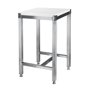 Polyetylénový mäsiarsky klát, postavec z nerezovej ocele, rozmery 500x400x830 mm | HENDI, 505144