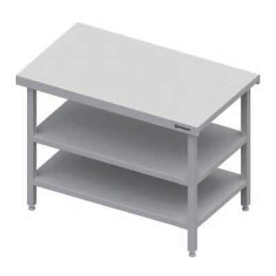 Centrálny stôl s 2 policami, vrchná doska z nerezovej ocele, 1400x735x880 mm | STALGAST, ST 128