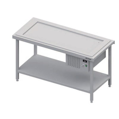 Centrálny stôl s chladiacou doskou, 4xGN 1/1, vrchná doska z nerezovej ocele | STALGAST, ST 112