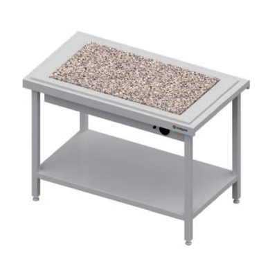 Centrálny stôl s ohrievacou doskou zo žuly, 4xGN 1/1, vrchná doska z nerezovej ocele | STALGAST, ST 117
