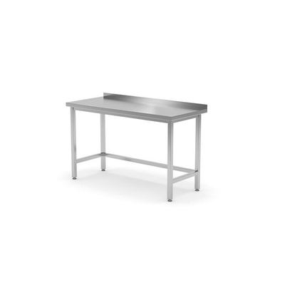 Nerezový pracovný stôl, zadný lem, 1200x700x850 mm | HENDI, 812686
