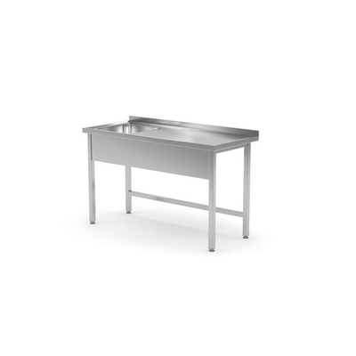Nerezový stôl s umývadlom, 600x700x(h)850 mm | HENDI, 812877