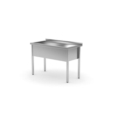 Nerezový stôl so zváranou vaňou, 1000x700x850 mm | HENDI, 812860