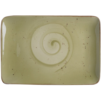 Obdĺžnikový tanier z porcelánu, 30x20 cm, olivový | FINE DINE, Kolory Ziemi Olive
