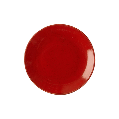 Plytký tanier z porcelánu, Ø 18 cm, červený | PORLAND, Seasons Magma