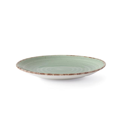 Plytký tanier z porcelánu, Ø 21 cm, zelený | FINE DINE, Kolory Ziemi Nefryt