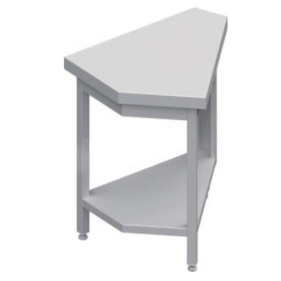 Rohový, vnútorný stôl 45°, vrchná doska z nerezovej ocele | STALGAST, ST 129
