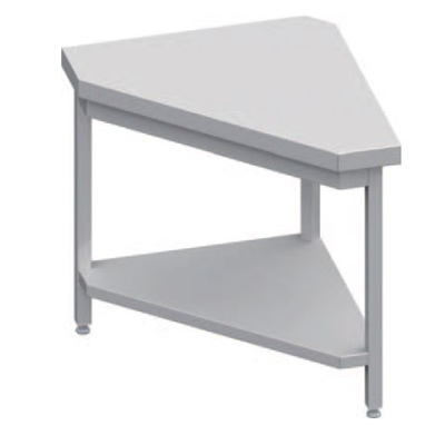 Rohový, vnútorný stôl 90°, vrchná doska z nerezovej ocele | STALGAST, ST 131