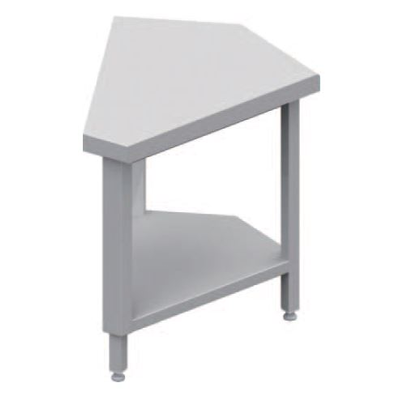 Rohový, vonkajší stôl 45°, vrchná doska z nerezovej ocele | STALGAST, ST 130