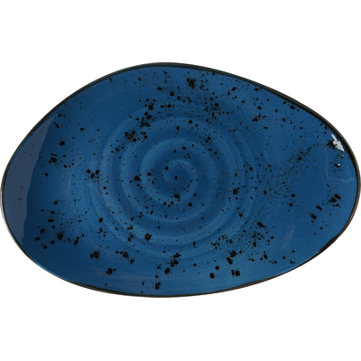 Tanier z porcelánu, 35x21 cm, modrý | FINE DINE, Kolory Ziemi Iris