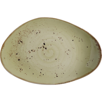 Tanier z porcelánu, 35x21 cm, olivový | FINE DINE, Kolory Ziemi Olive