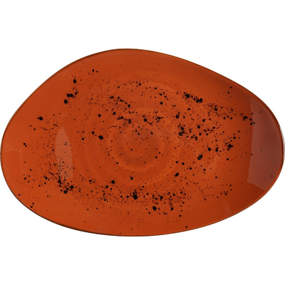 Tanier z porcelánu, 35x21 cm, oranžový | FINE DINE, Kolory Ziemi Dahlia