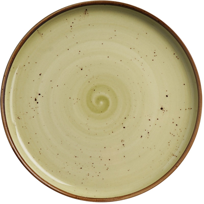Tanier z porcelánu s vysokým okrajom, Ø 21 cm, olivový | FINE DINE, Kolory Ziemi Olive