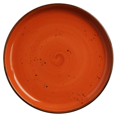 Tanier z porcelánu s vysokým okrajom, Ø 21 cm, oranžový | FINE DINE, Kolory Ziemi Dahlia