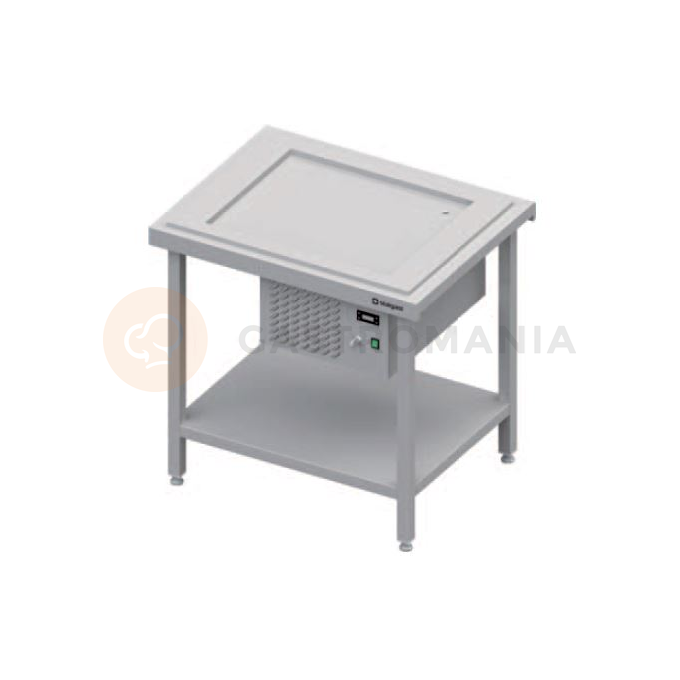 Centrálny stôl s chladiacou doskou, 2xGN 1/1, vrchná doska z nerezovej ocele | STALGAST, ST 110