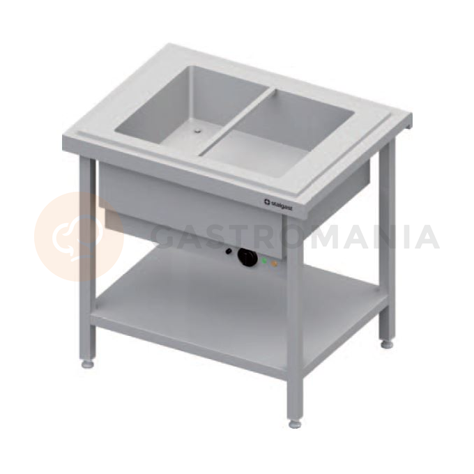 Centrálny stôl s jednokomorovým vodným kúpeľom 2xGN 1/1, vrchná doska zo žuly | STALGAST, ST 121