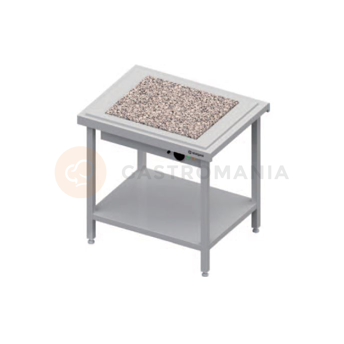 Centrálny stôl s ohrievacou doskou zo žuly, 2xGN 1/1, vrchná doska z nerezovej ocele | STALGAST, ST 115