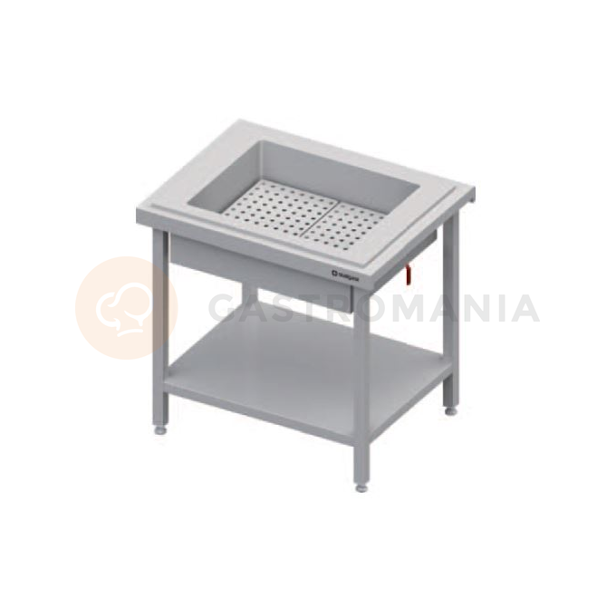 Centrálny stôl s vaňou, 2xGN 1/1, vrchná doska z nerezovej ocele | STALGAST, ST 101
