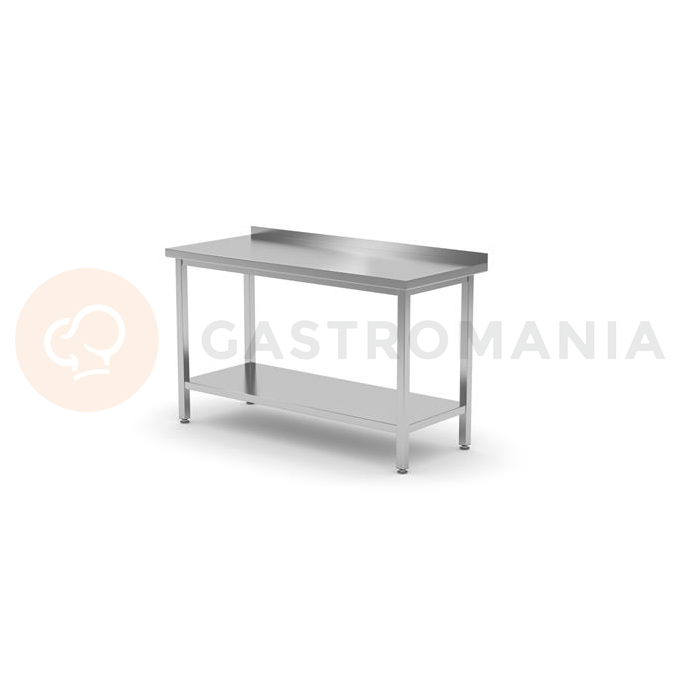 Nerezový pracovný stôl s policou, 1400x700x850 mm | HENDI, 812747