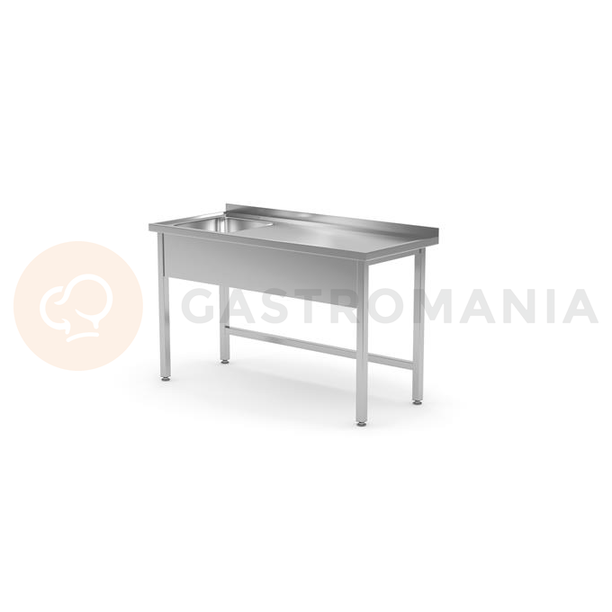 Nerezový stôl s umývadlom, 600x700x(h)850 mm | HENDI, 812877