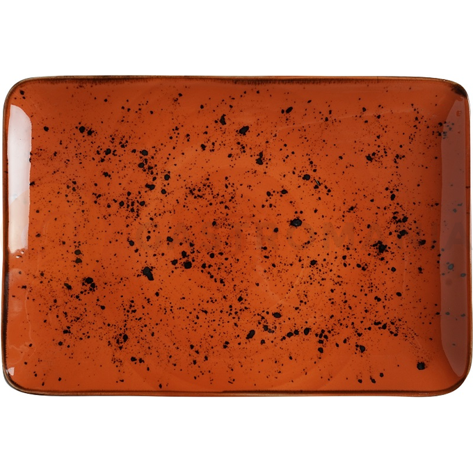 Obdĺžnikový tanier z porcelánu, 30x20 cm, oranžový | FINE DINE, Kolory Ziemi Dahlia