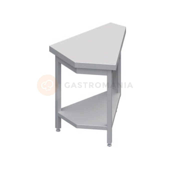 Rohový, vnútorný stôl 45°, vrchná doska z nerezovej ocele | STALGAST, ST 129