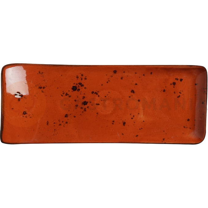 Servírovací tanier z porcelánu, 21,5x18 cm, oranžový | FINE DINE, Kolory Ziemi Dahlia